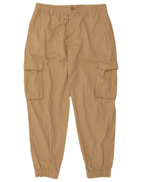 Zara Hombre Crop Joggers Pantalones Cargo Medianos W31 L25 Beige