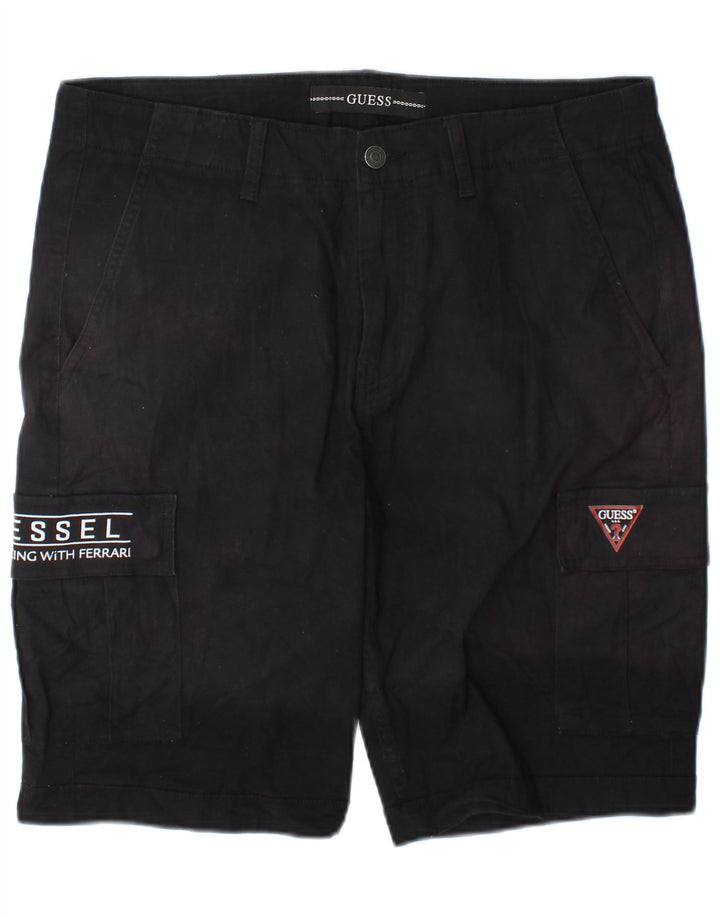 Guess Mens Cargo Shorts W32 Medio Algodón Negro