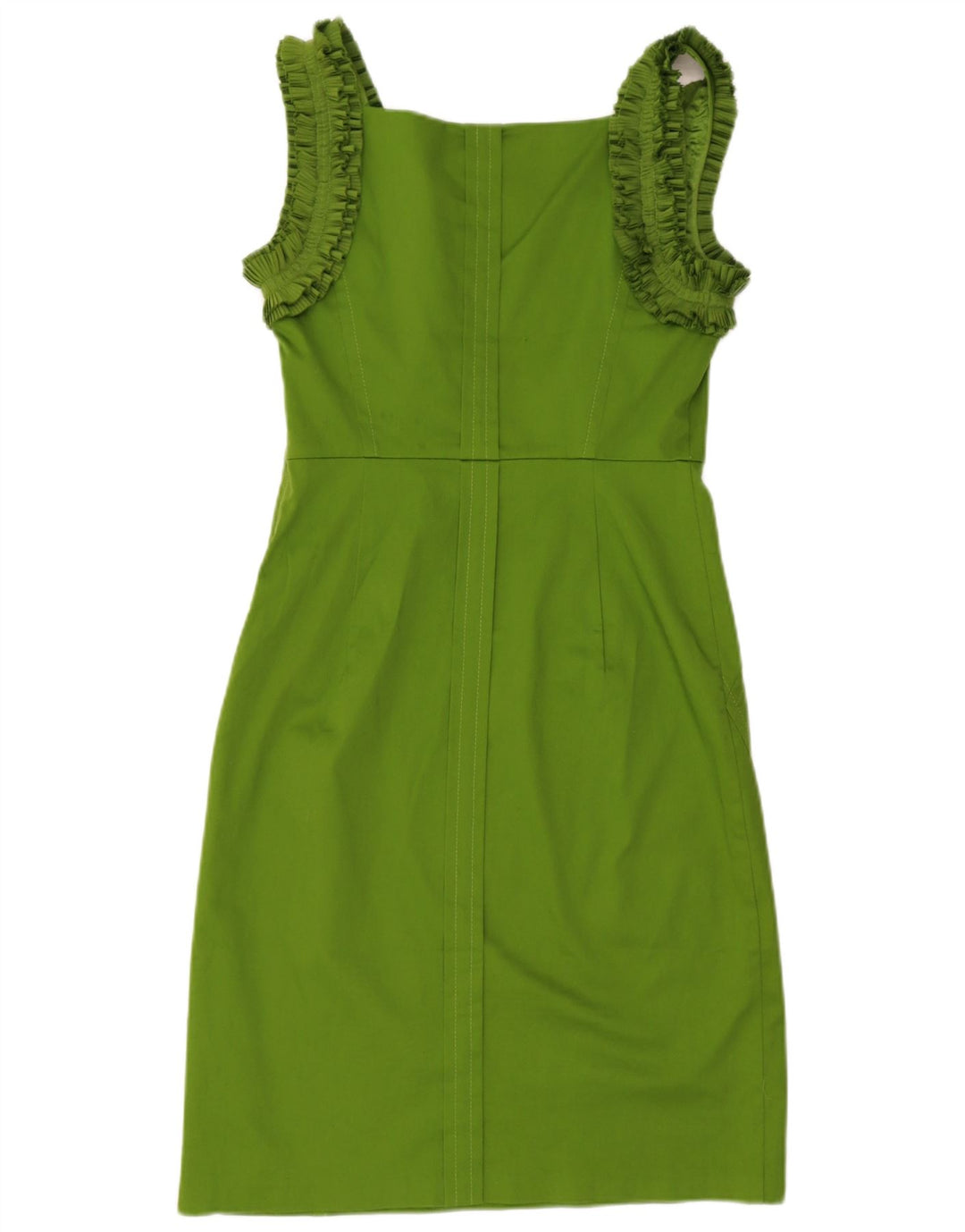 Ted Baker Vestido tubo sin mangas con volantes para mujer Talla 3 Algodón verde medio