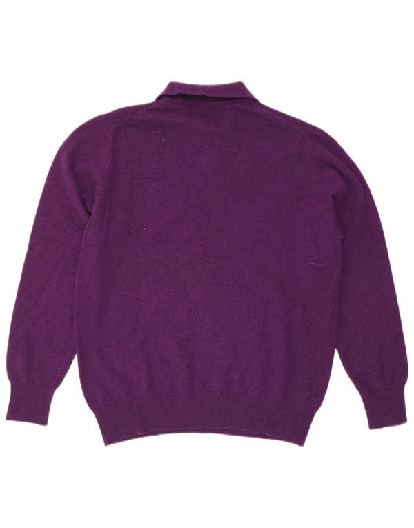 Benetton Jersey De Cuello Polo Hombre IT 52 Large Lana Morada
