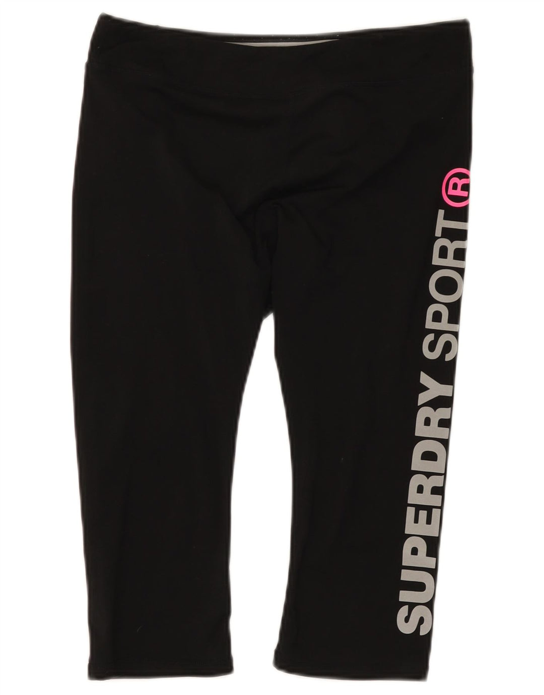 Superdry Leggings Capri Gráficos Para Mujer UK 42 Poliéster Negro Mediano