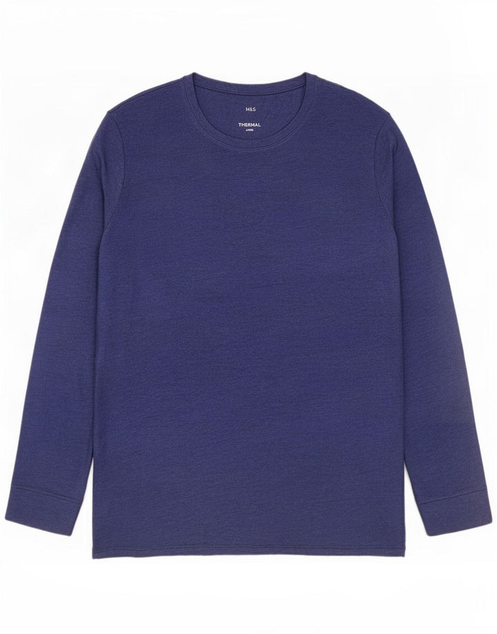 Marks & Spencer - Camiseta de manga larga para hombre, talla grande, acrílico azul marino