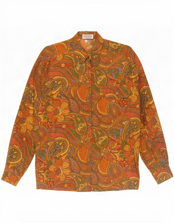 Vintage mujer camisa de gran tamaño EU 40 medio multicolor Paisley