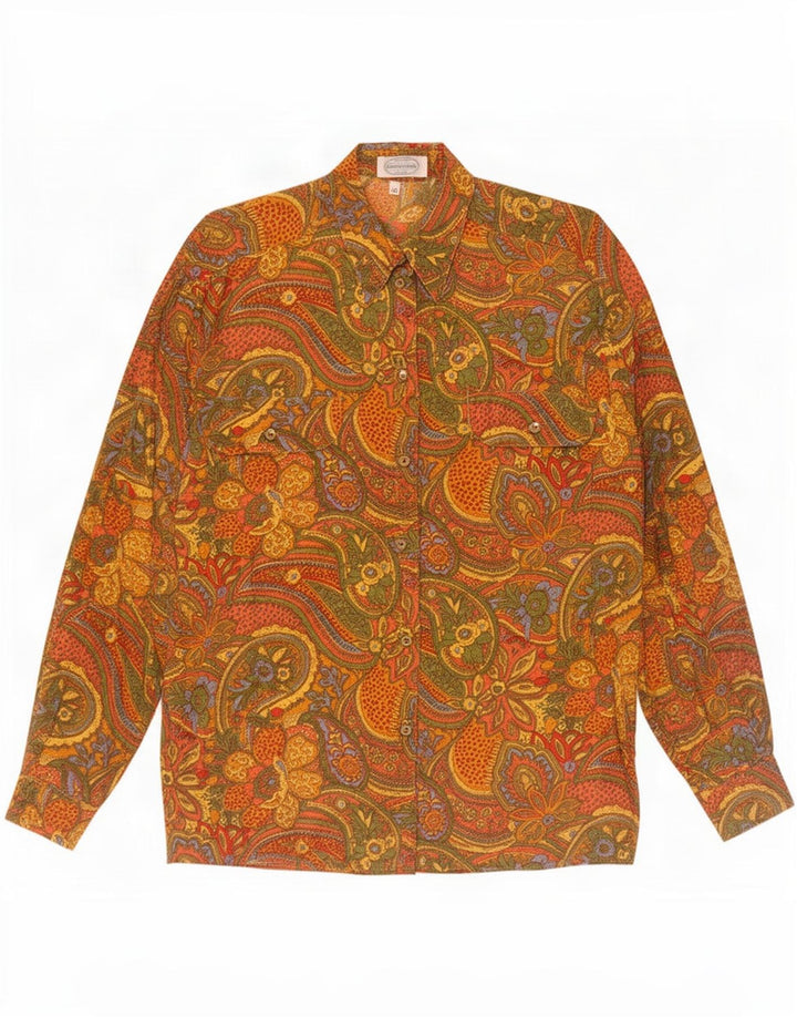 Vintage mujer camisa de gran tamaño EU 40 medio multicolor Paisley