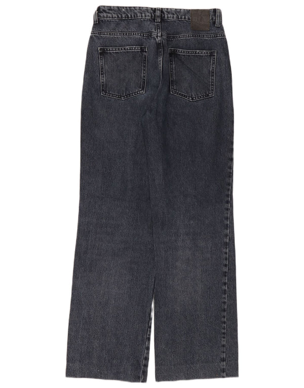 Zara Vaqueros de pierna ancha y cintura alta para mujer EU 38 Small W28 L32 Algodón negro