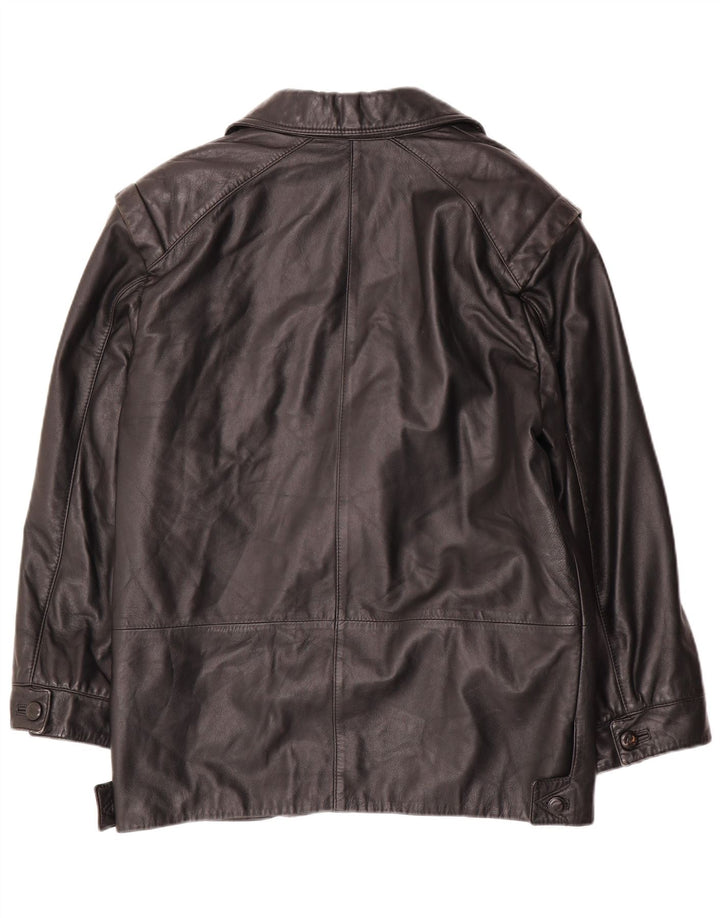 Chaqueta de cuero vintage para mujer IT 44 Mediano Negro