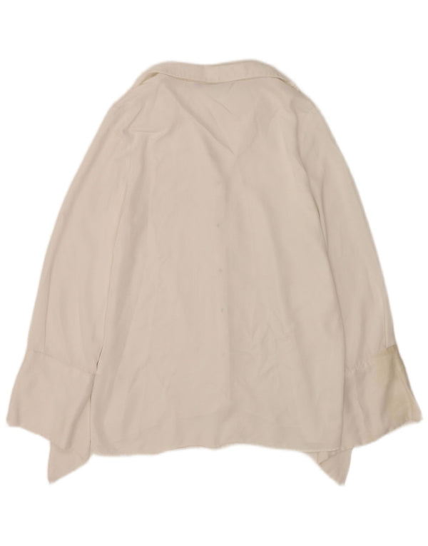 Zara Mujer Blusa Camisa UK 10 Small Viscosa Blanca