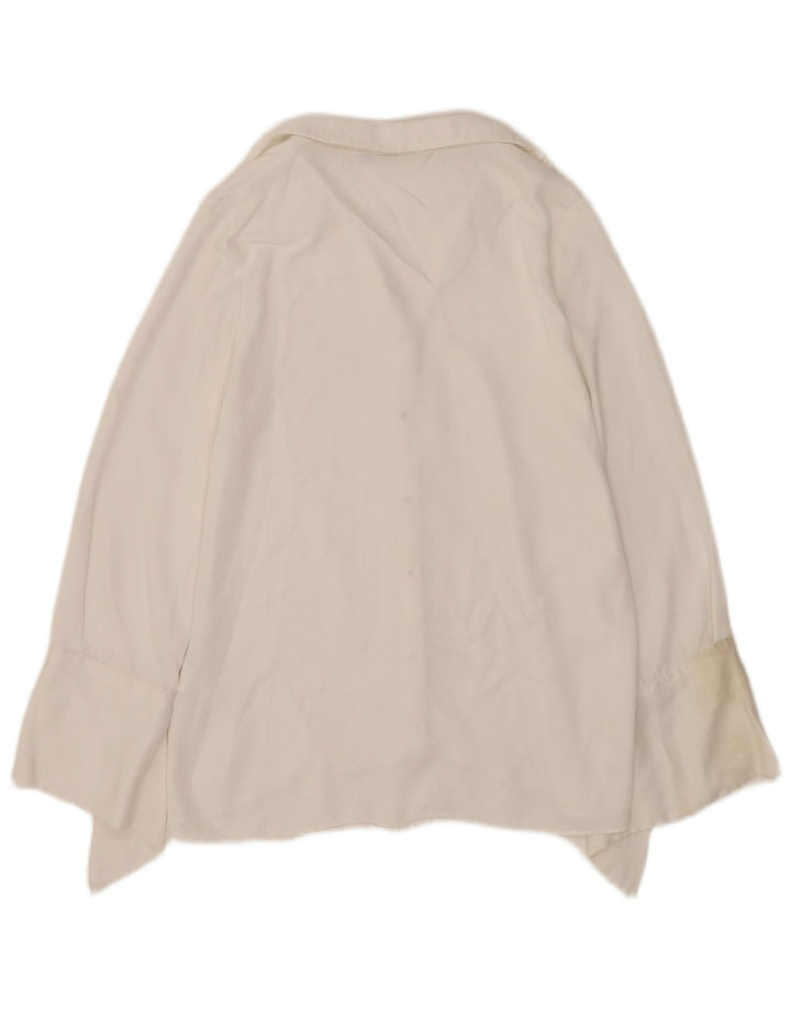 Zara Mujer Blusa Camisa UK 10 Small Viscosa Blanca