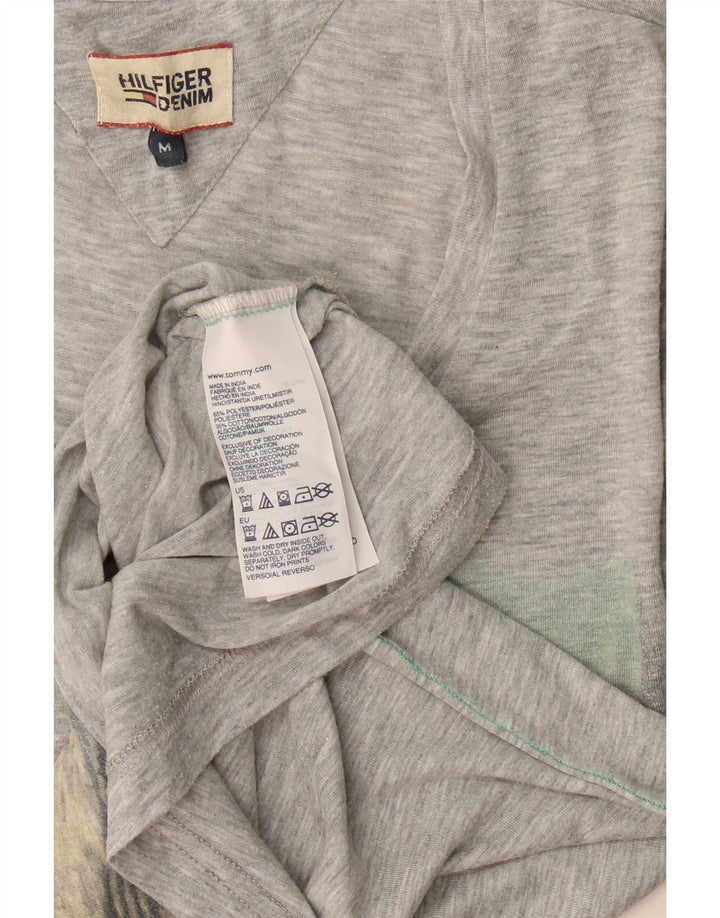Tommy Hilfiger Camiseta gráfica para hombre Top Poliéster moteado gris medio