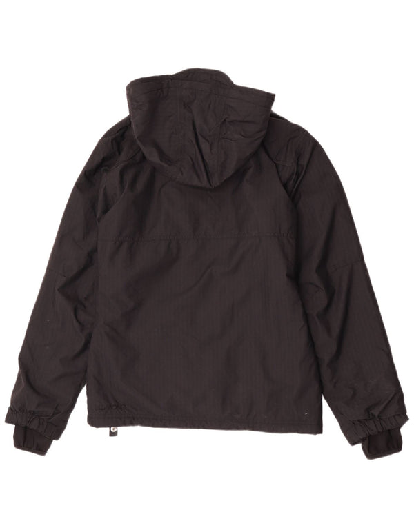 Billabong Chaqueta cortavientos con capucha para mujer UK 10 Small Black Pinstripe