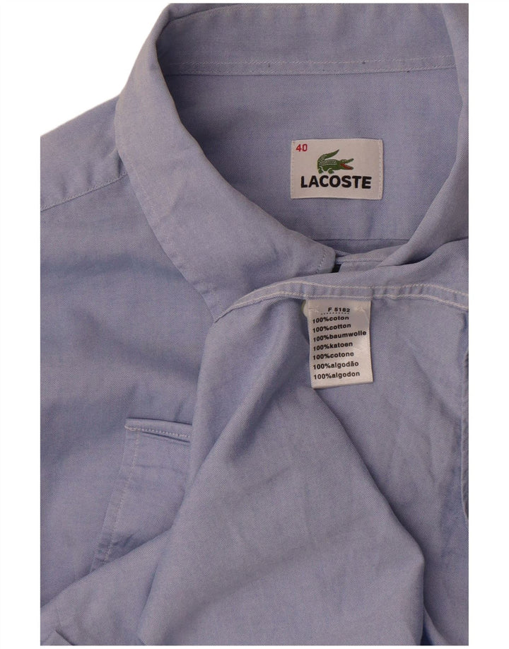 Camisa Lacoste Hombre Talla 40 Algodón Azul Medio