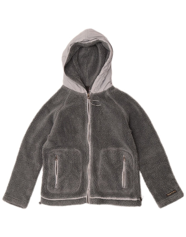 Think Pink Chaqueta polar con capucha para mujer Reino Unido 10 Pequeño Acrílico gris