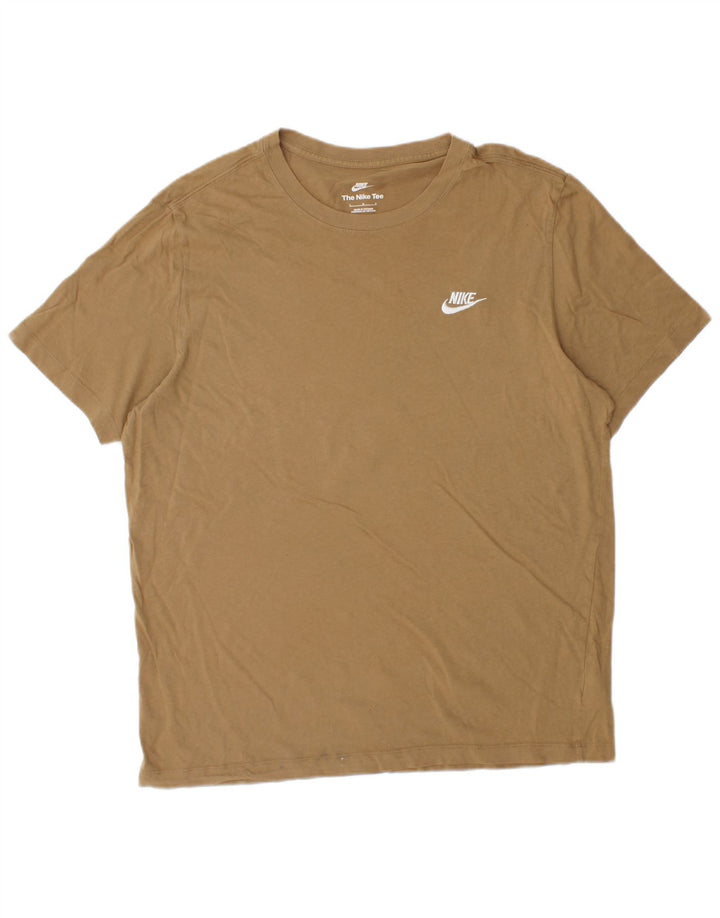 Nike - Camiseta para hombre, talla grande, color marrón, algodón