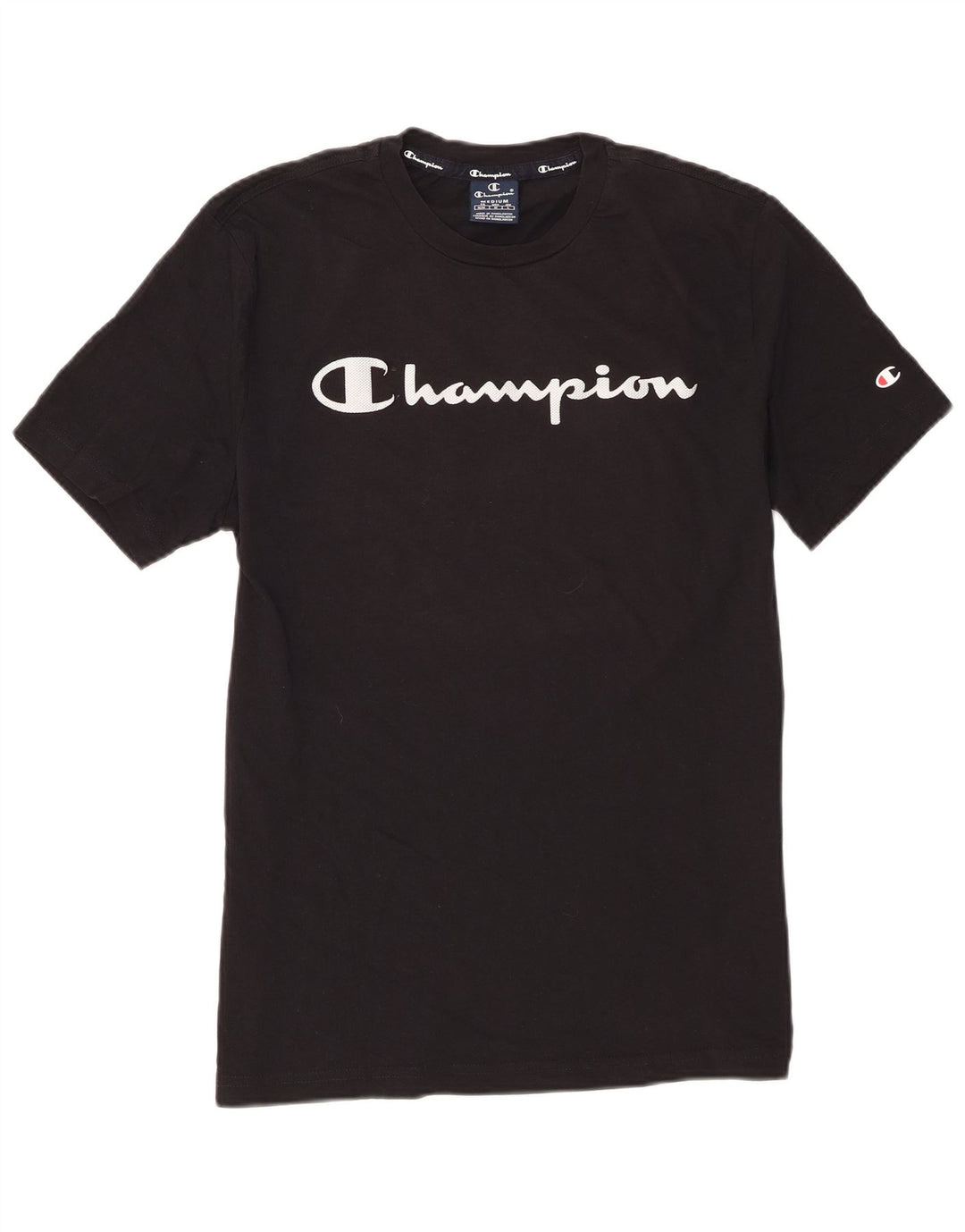 Champion Camiseta gráfica para hombre Top Medium Black Cotton