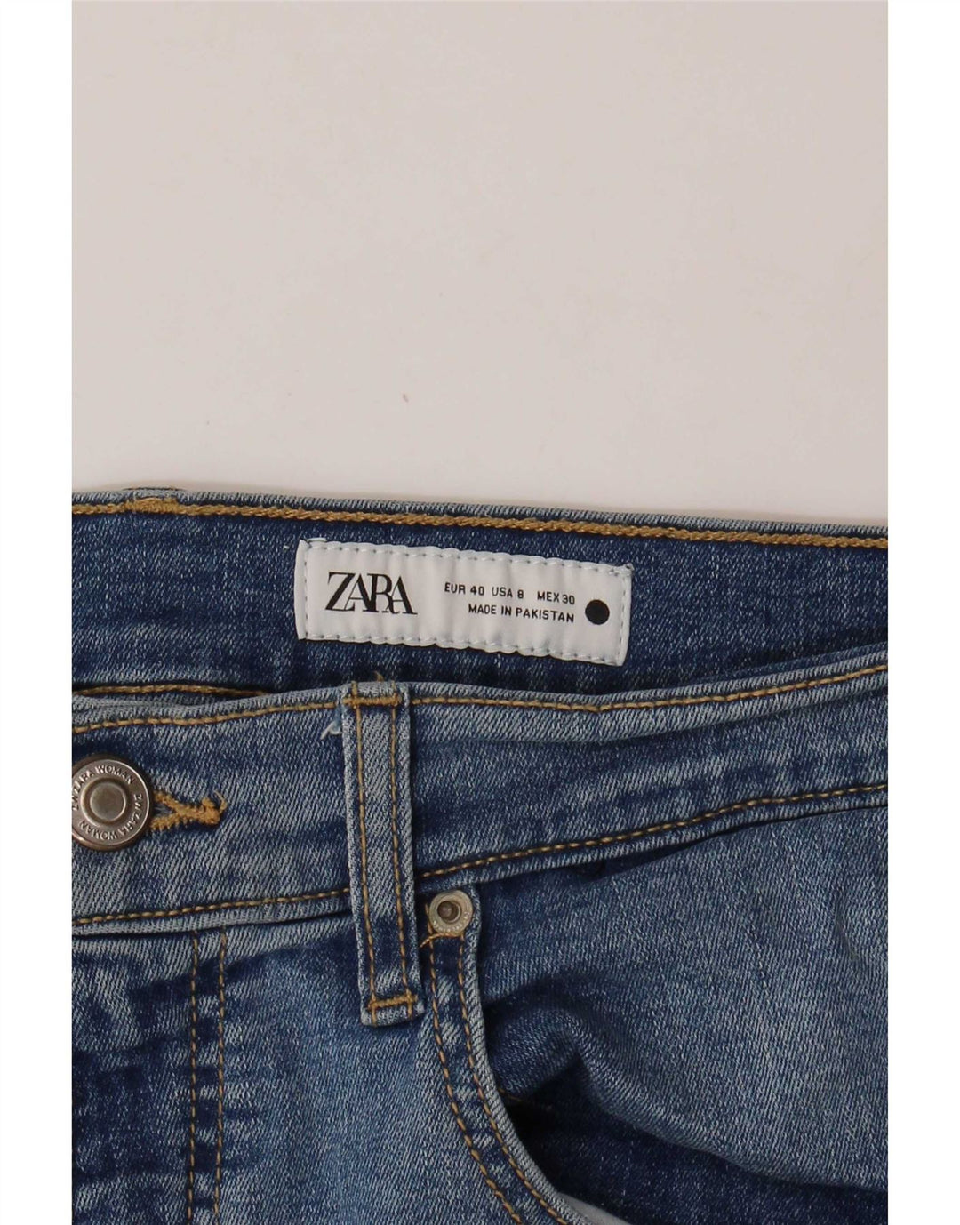 Zara Jeans Rectos Mujer EU 40 Medium W30 L27 Azul