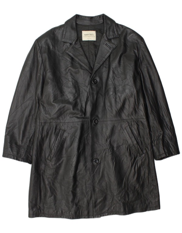 MARTIN'S Abrigo de cuero para hombre IT 52 XL Cuero negro
