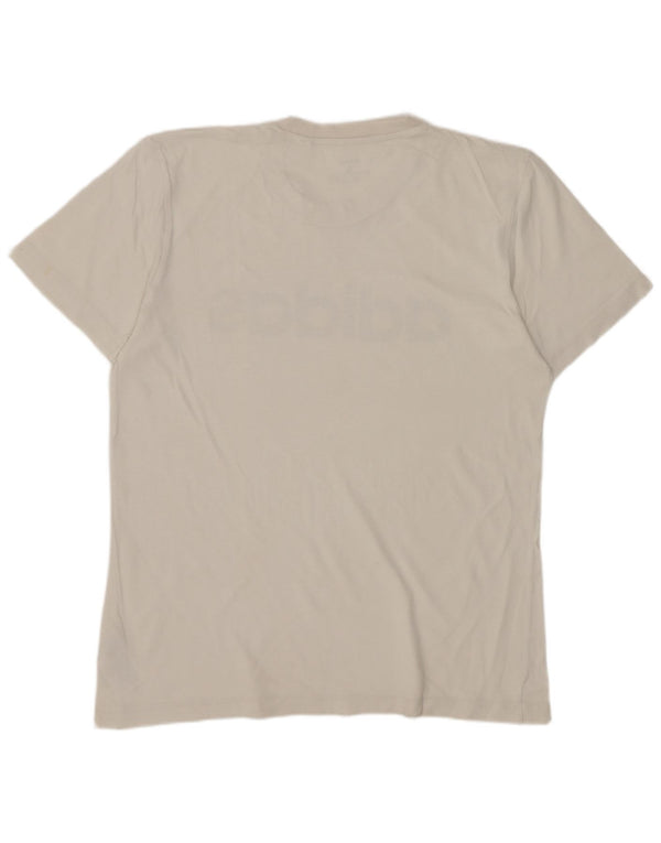 Adidas - Camiseta gráfica para hombre, talla pequeña, algodón blanco