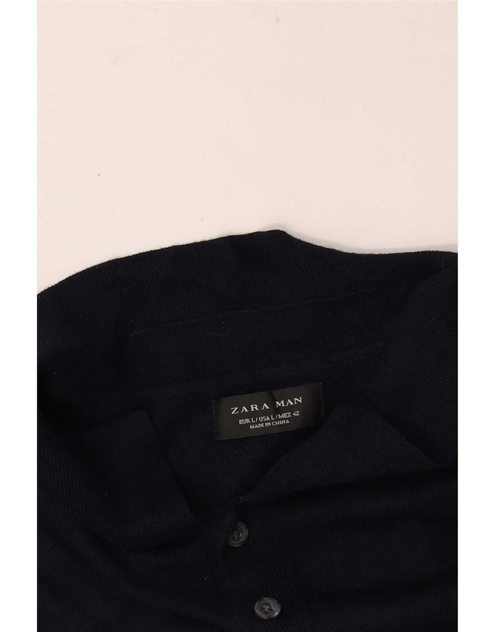 Zara Polo Hombre Azul Marino Grande