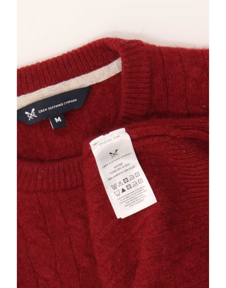 Crew Clothing - Jersey con cuello para hombre, lana de cordero roja mediana