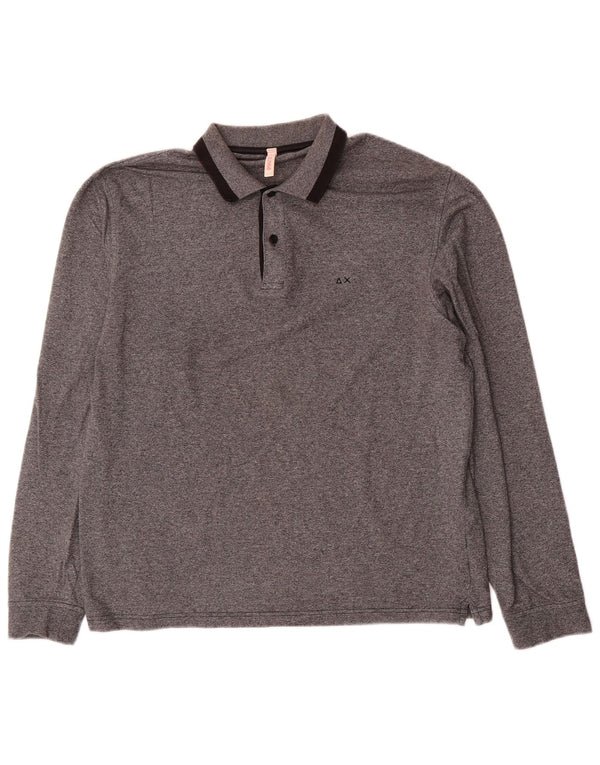 Sun68 Polo de manga larga para hombre XL Gris Algodón