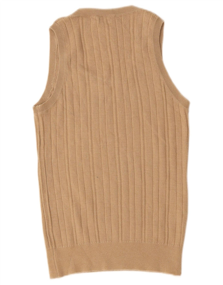 Benetton Blusa Sin Mangas Mujer UK 42 Lana Beige Medio