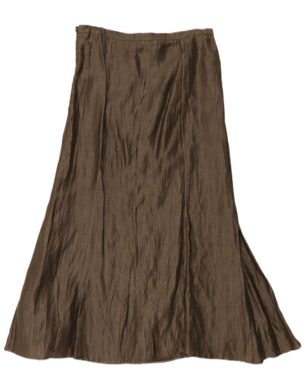 Gerry Weber Falda larga de cintura alta para mujer UK 10 Small W30 Caqui