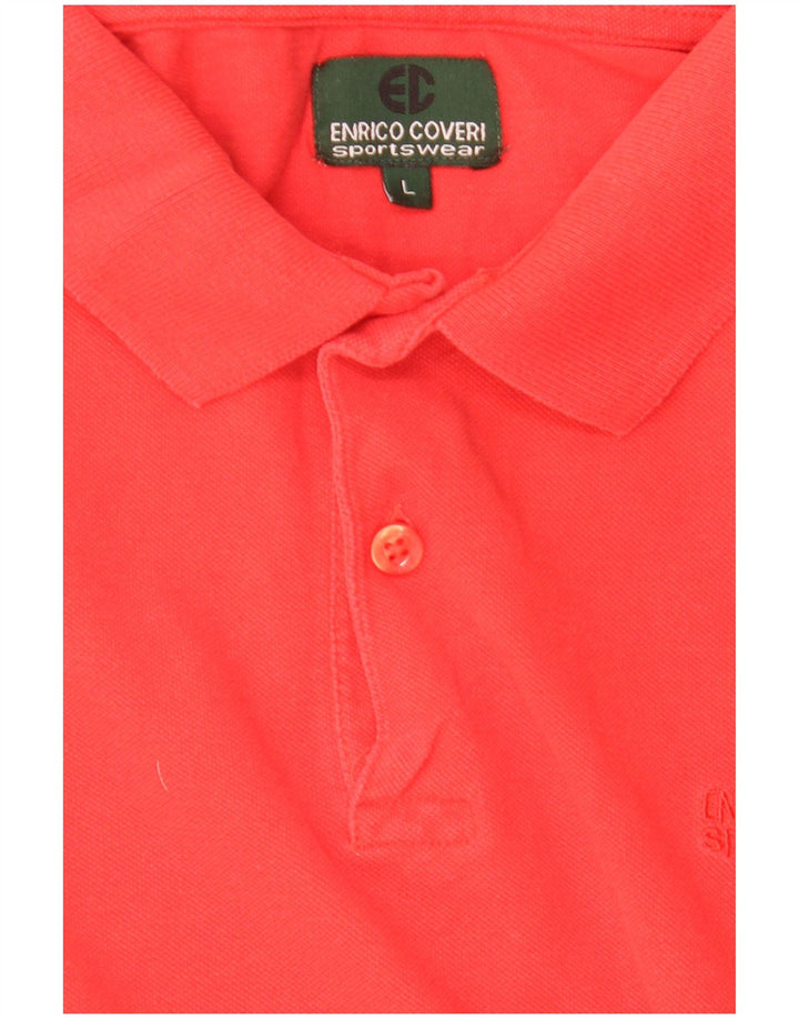 Enrico Coveri Polo para hombre grande rojo