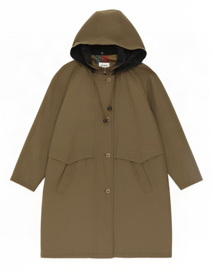 Gil Bret Parka extragrande con capucha para mujer UK 46 Poliéster caqui grande