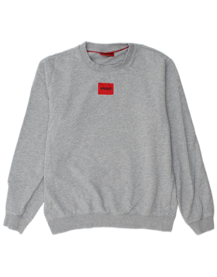 Hugo Boss Hombre Sudadera Jumper Pequeño Algodón Moteado Gris