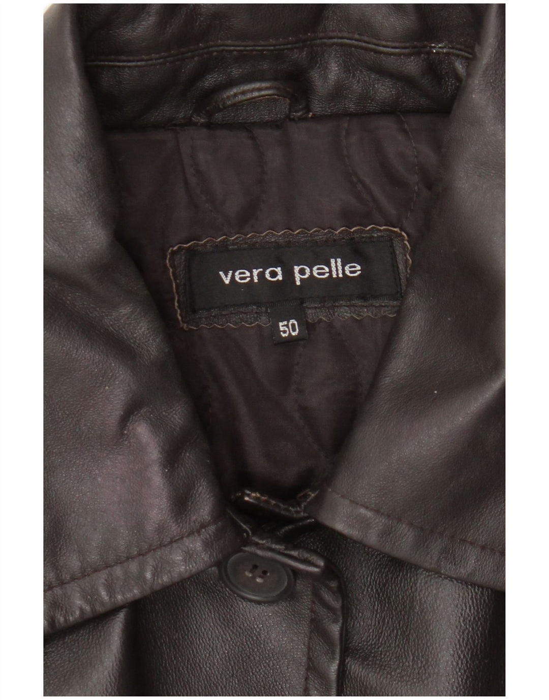 Abrigo de cuero vintage para mujer IT 50 XL cuero marrón