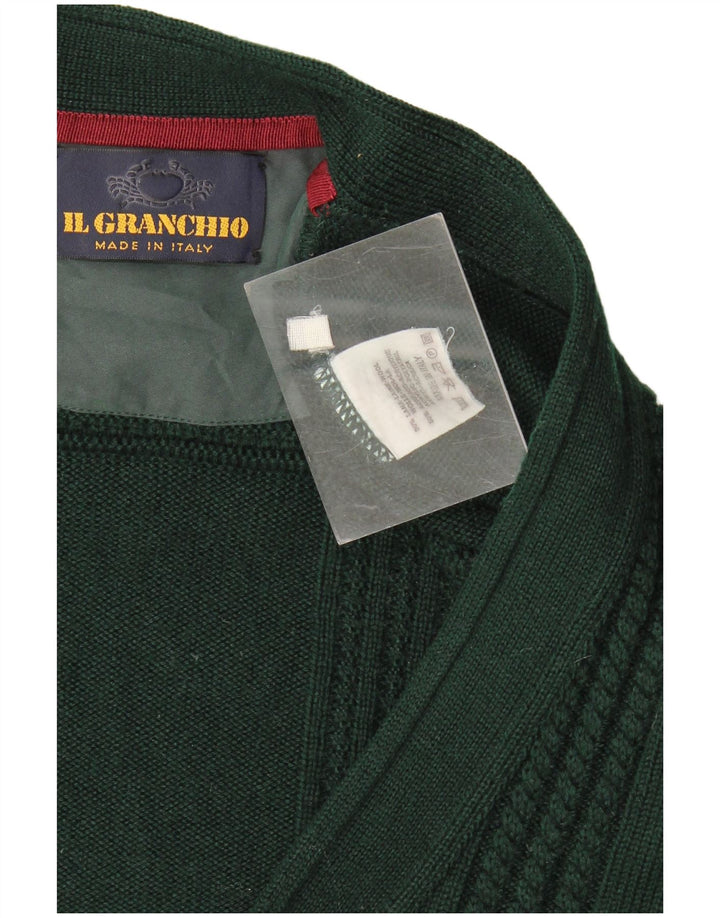 Il Granchio Cárdigan Hombre XL Lana Verde