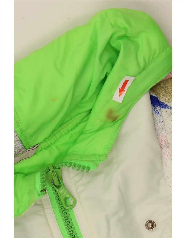 Brunik Chaqueta cortavientos con capucha para mujer IT 46 Large Multicolor Geométrico