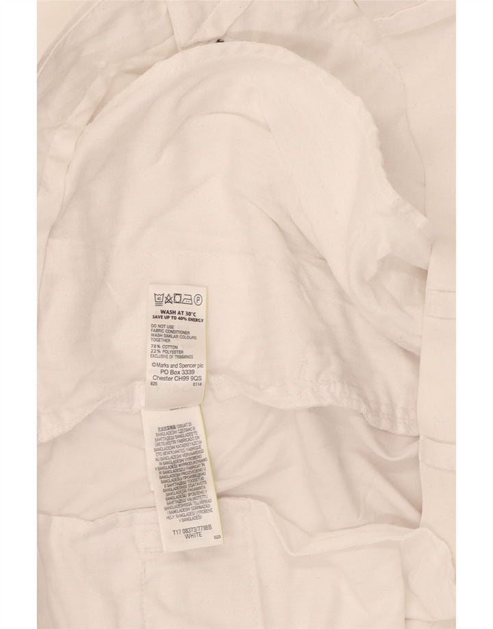 Marks & Spencer Pantalones cortos chinos para hombre W40 XL Algodón blanco