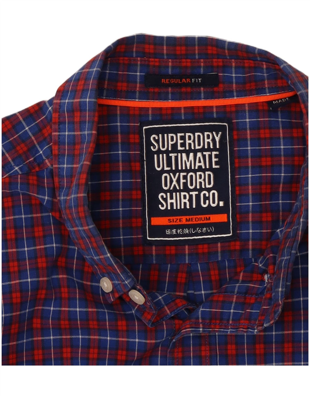 Camisa SUPERDRY Hombre Algodón a cuadros azul medio