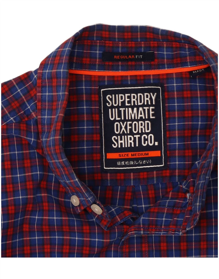 Camisa SUPERDRY Hombre Algodón a cuadros azul medio