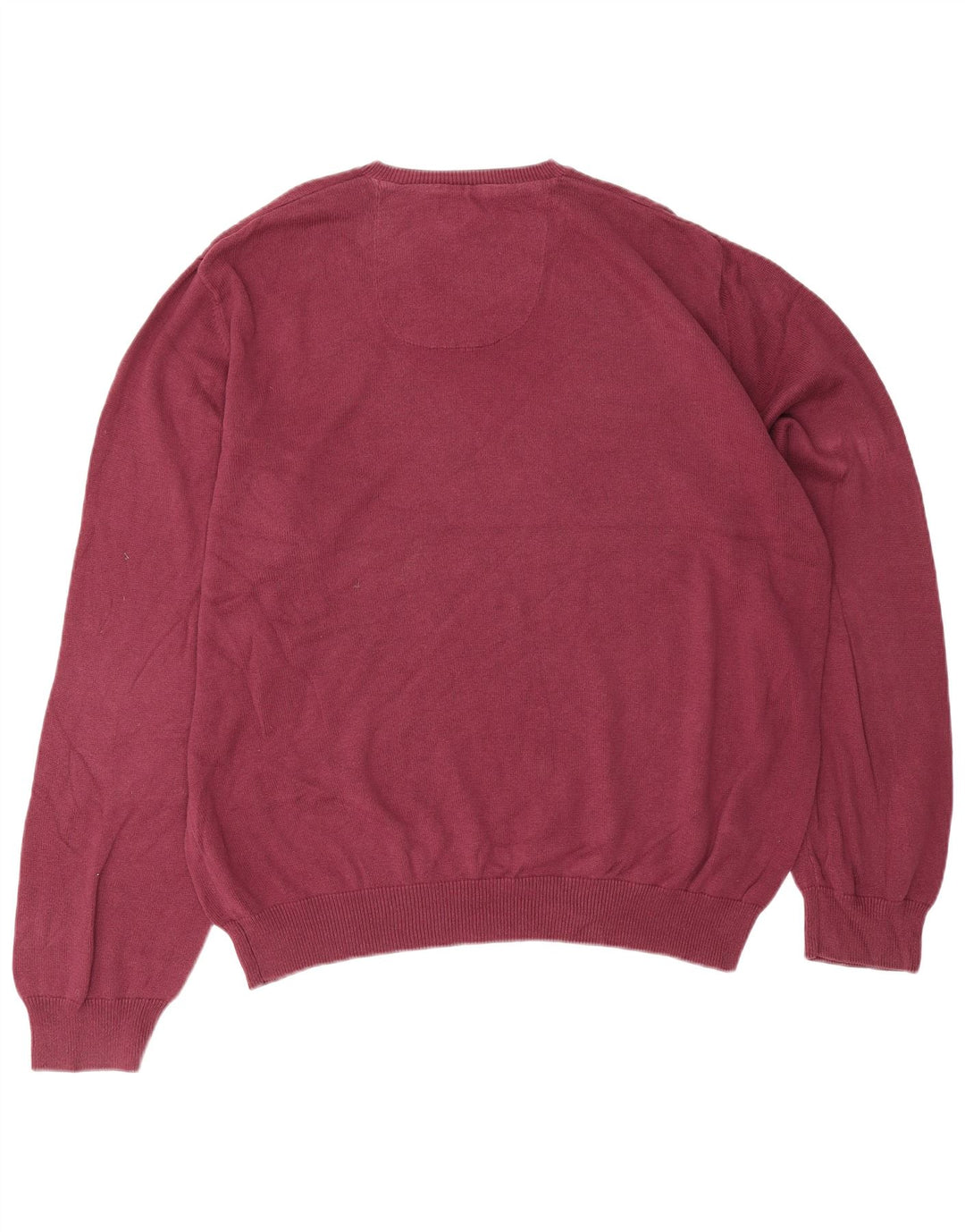 Marks & Spencer Suéter con Cuello en V y Corte Regular para Hombre 2XL Algodón Granate