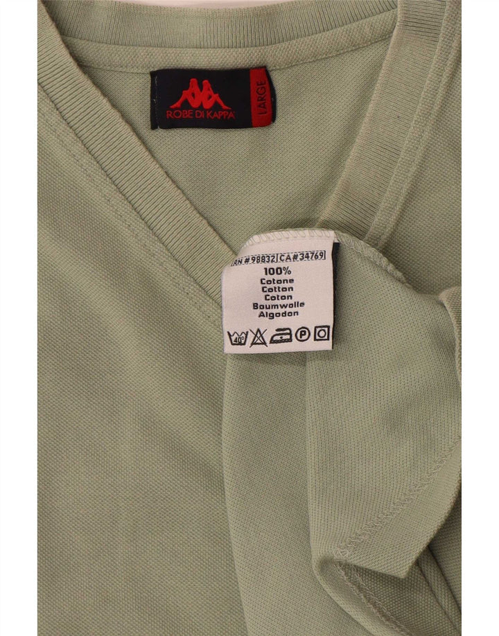 Kappa Hombre Camiseta Top Grande Verde Algodón