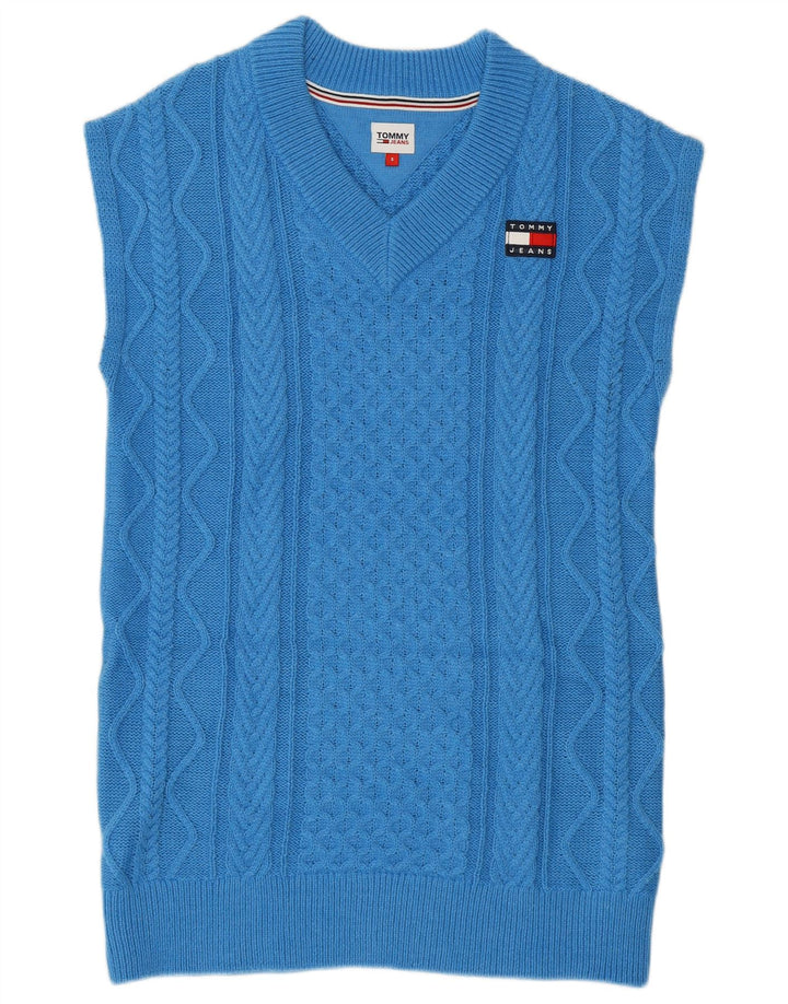 Tommy Hilfiger Camiseta sin mangas para mujer UK 10 Small Blue Poliéster