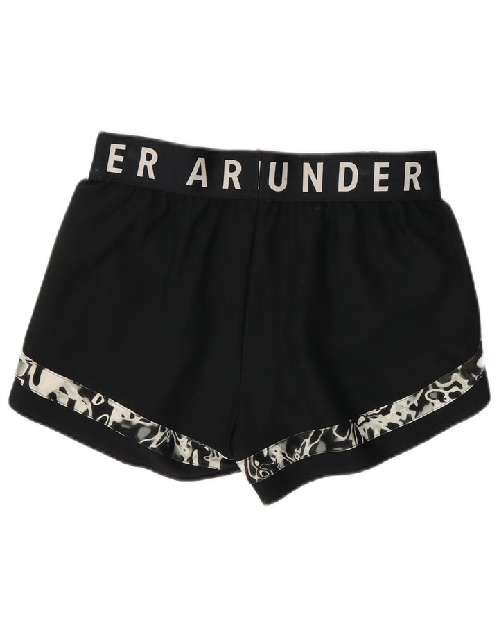 Under Armour Pantalones cortos deportivos con estampado abstracto para mujer, talla 40, talla M, color negro