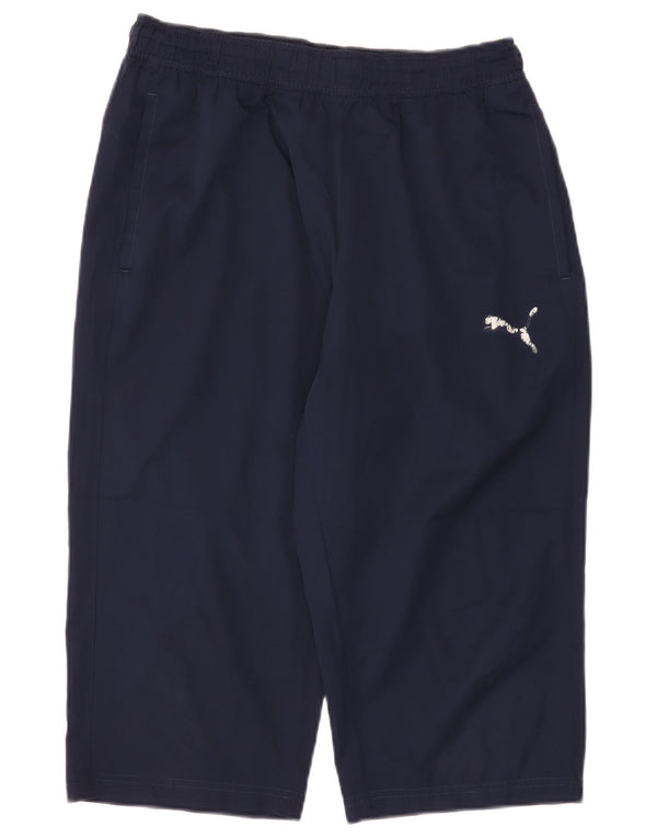 Puma Bermudas deportivas para hombre, talla grande, poliéster azul marino
