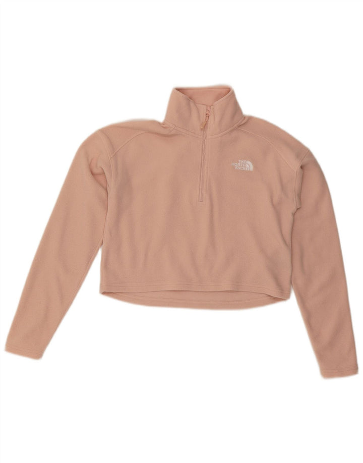 THE NORTH FACE Jersey de forro polar extragrande con cuello y cremallera para mujer UK 6 XS Rosa