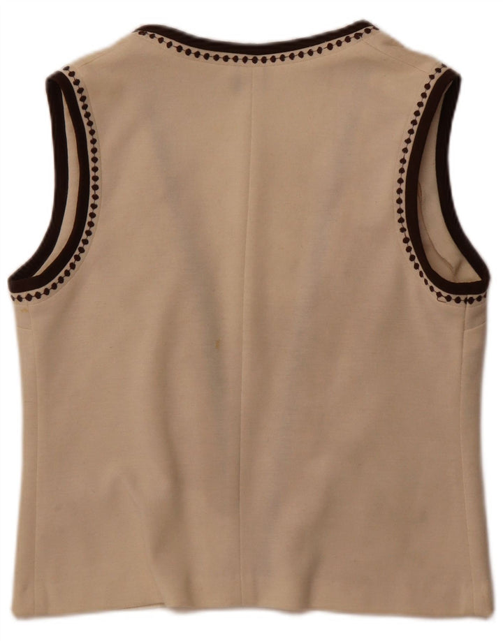 Carre Suéter tipo cárdigan abierto sin mangas para mujer EU 42 Large Off White