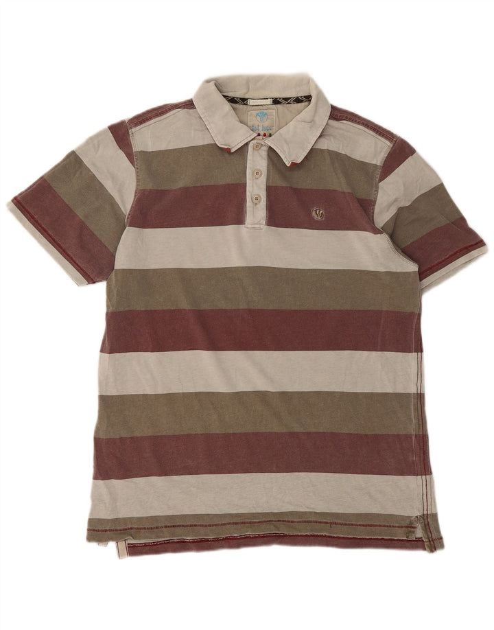 Polo de hombre Fat Face de algodón de rayas multicolor mediano