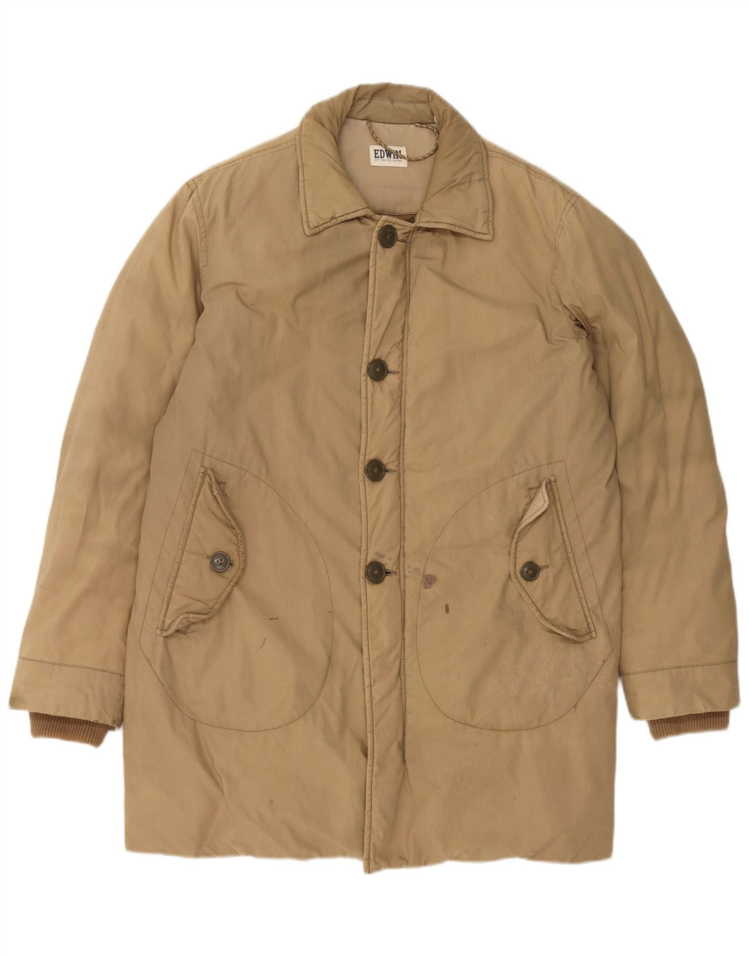 EDWIN Abrigo acolchado para hombre UK 38 Algodón beige medio