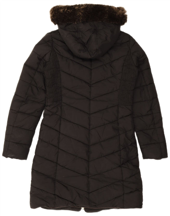 Joules Abrigo acolchado con capucha para mujer UK 8 Small Poliéster negro