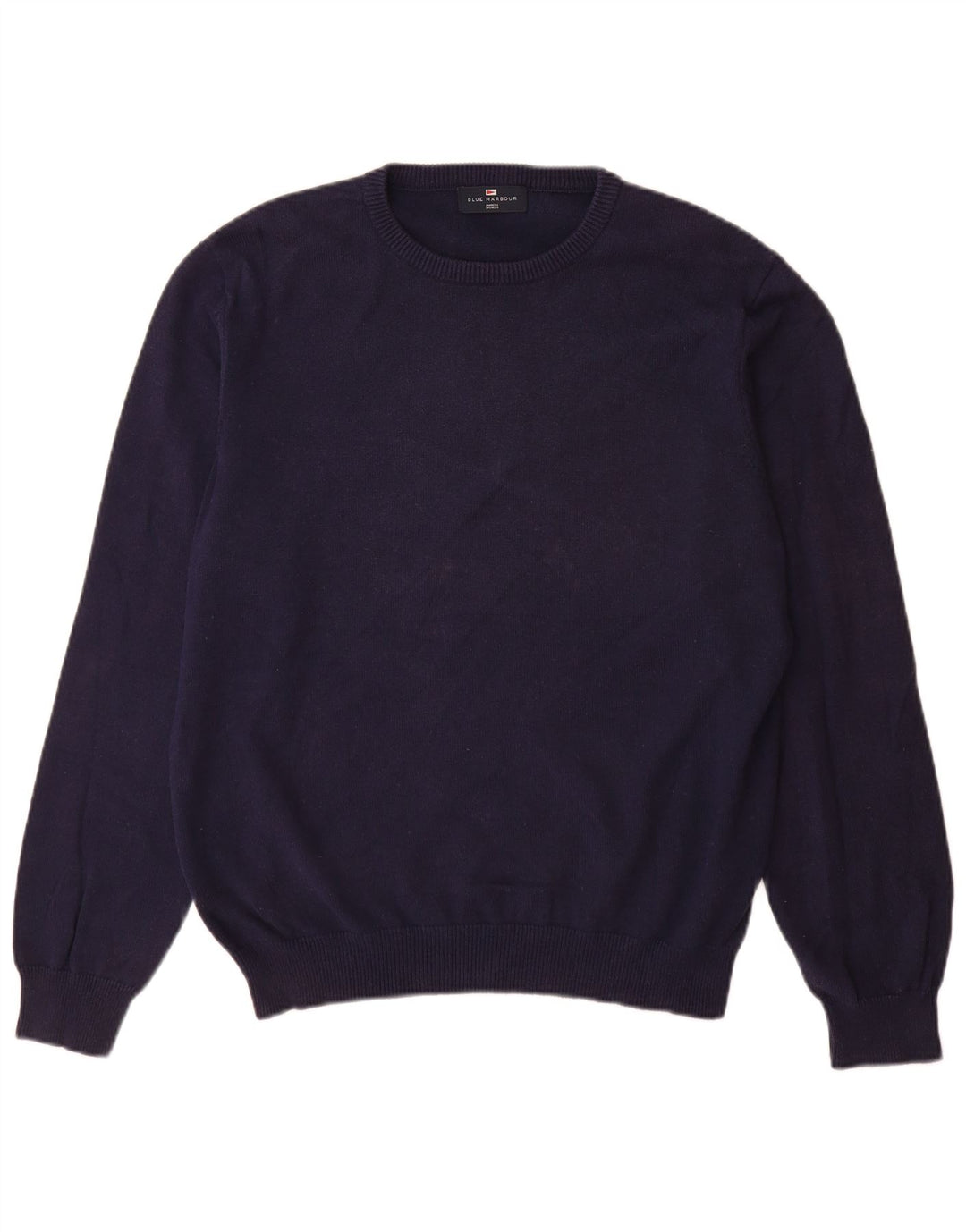Marks & Spencer Jersey de cuello redondo azul Harbor para hombre Azul marino mediano