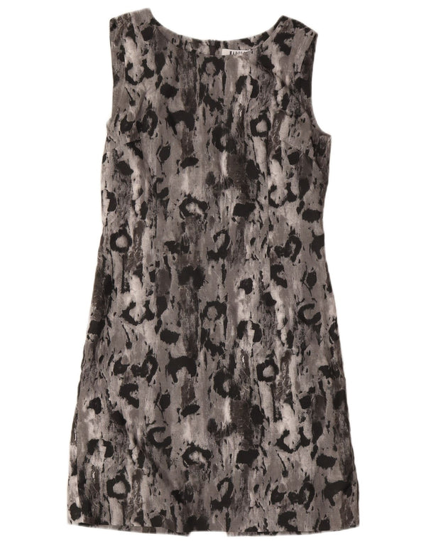 Marella Vestido tubo sin mangas con estampado abstracto para mujer UK 42 Gris medio