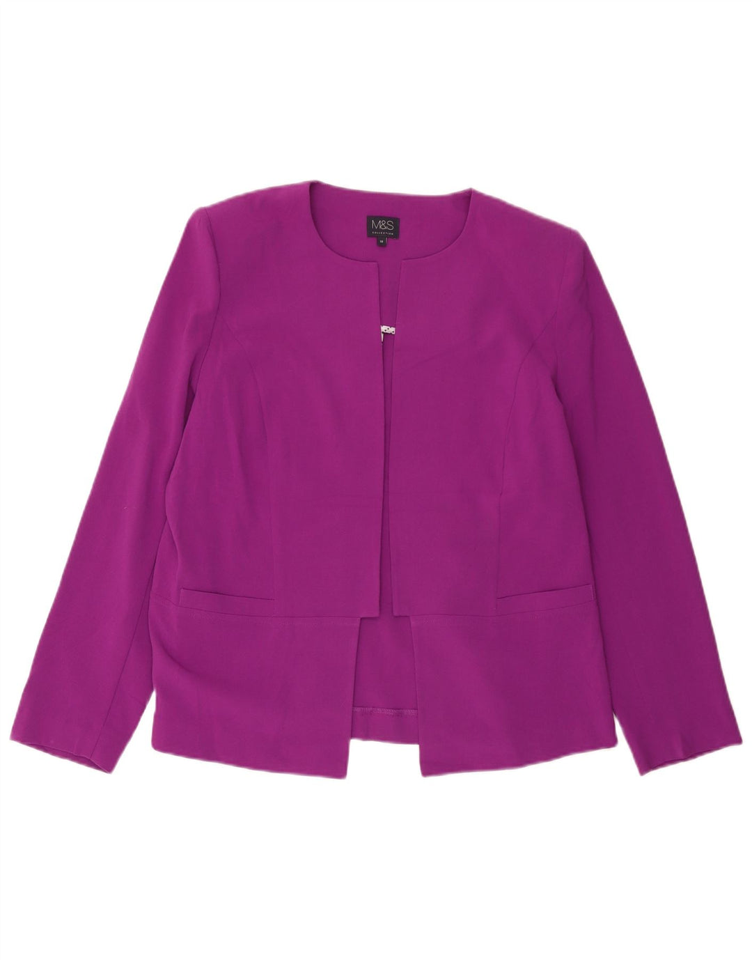 Marks & Spencer Chaqueta tipo blazer abierta para mujer UK 46 Poliéster morado grande