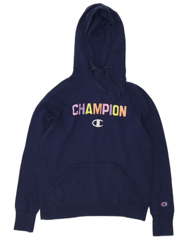 Champion Sudadera con capucha gráfica de gran tamaño para mujer UK 10 Small Azul marino