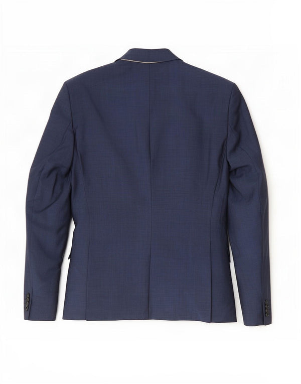 Zara Chaqueta tipo blazer de 2 botones para hombre EU 52 Grande Lana azul marino
